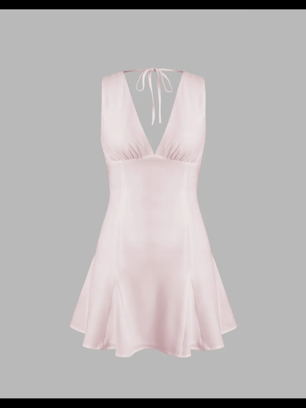 Cider Satin Halter Slip Dress - Pale Pink
